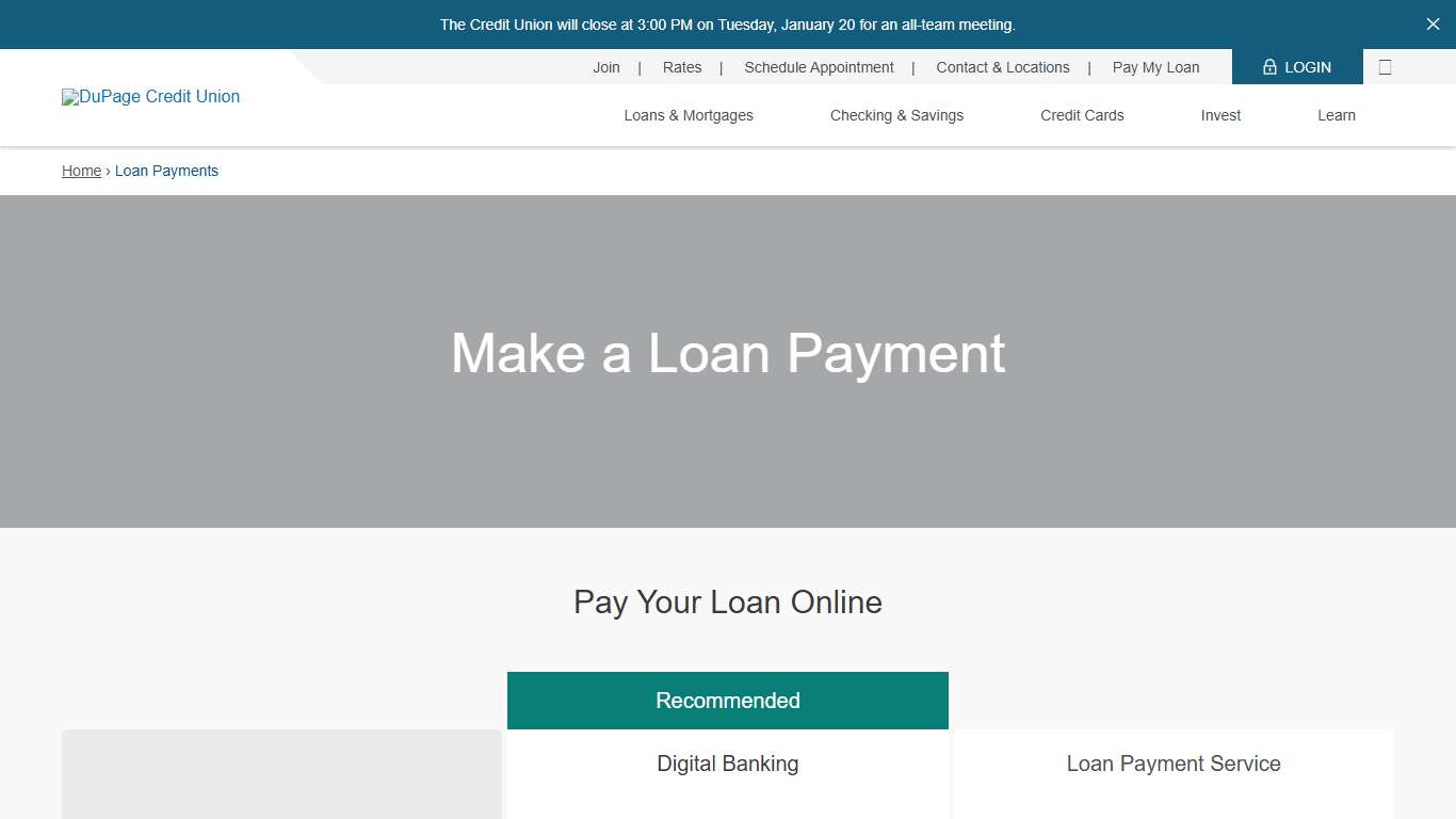Loan Payments - Pay Your Loan Online - DuPage Credit Union